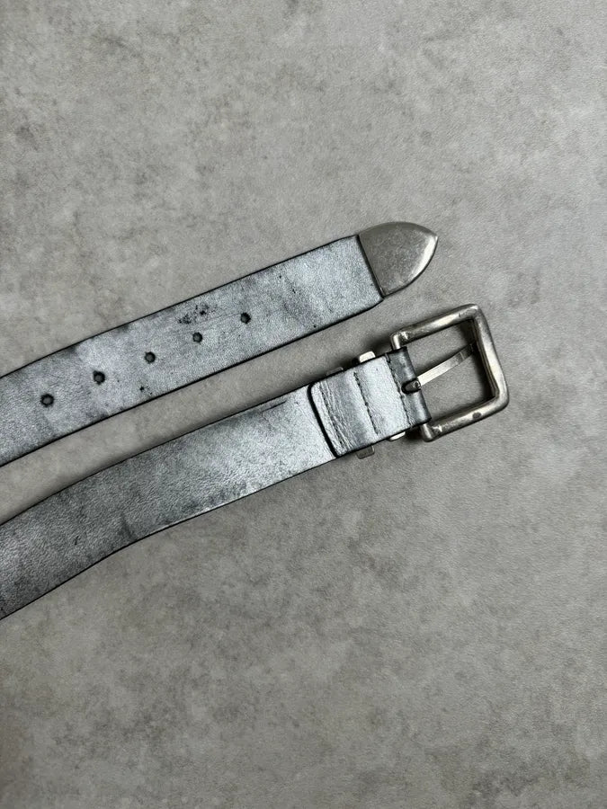 Marithé + François Girbaud Silver Leather Belt uGcnoRy 5