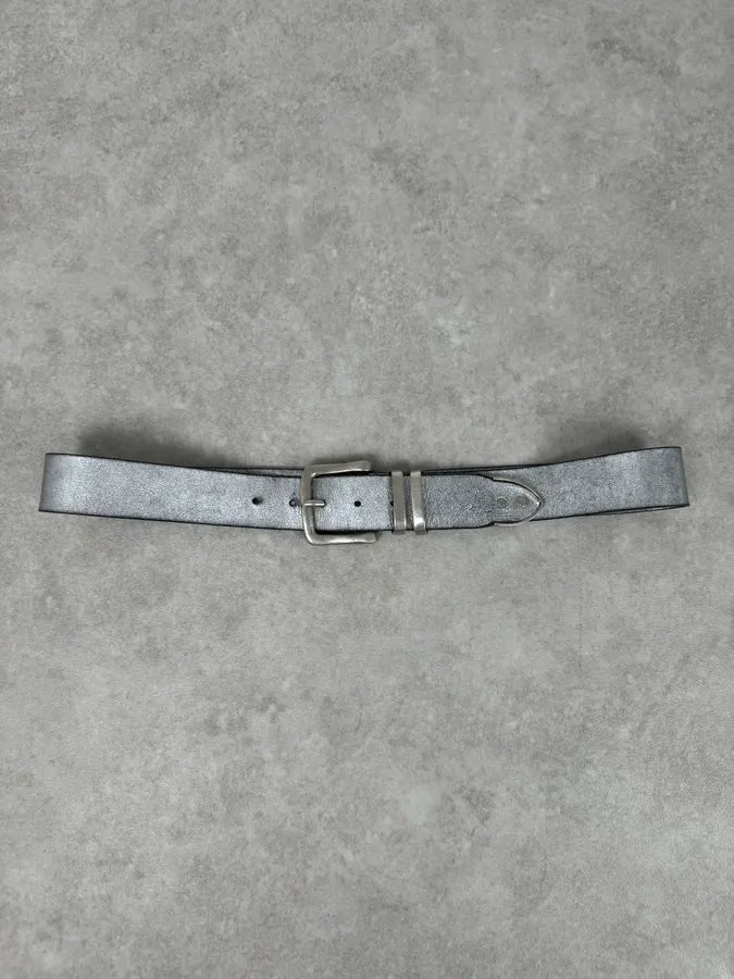 Marithé + François Girbaud Silver Leather Belt uGcnoRy 2
