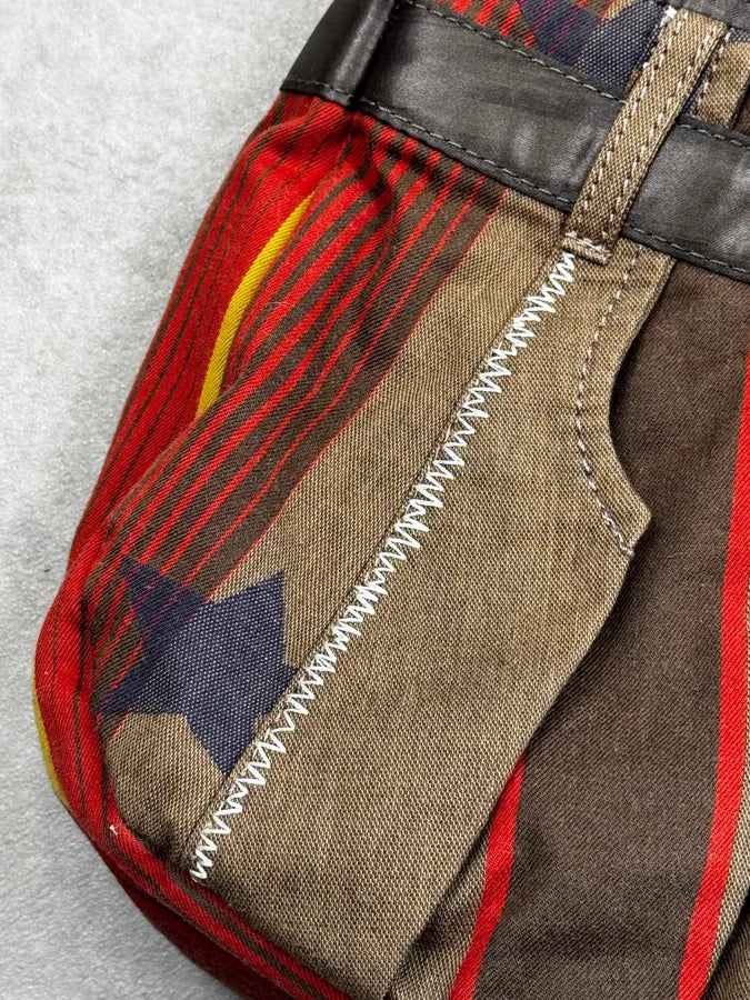 2000s Marithé + François Girbaud Olive Red Striped Military Bag CTbzfth 7