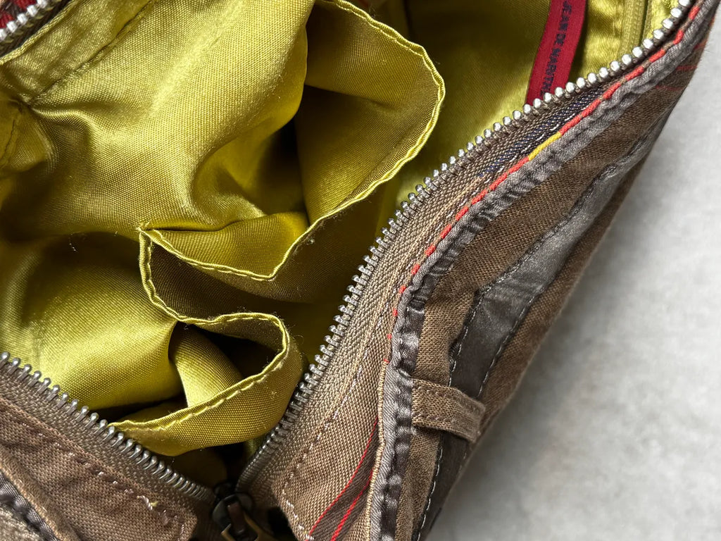 2000s Marithé + François Girbaud Olive Red Striped Military Bag CTbzfth 16