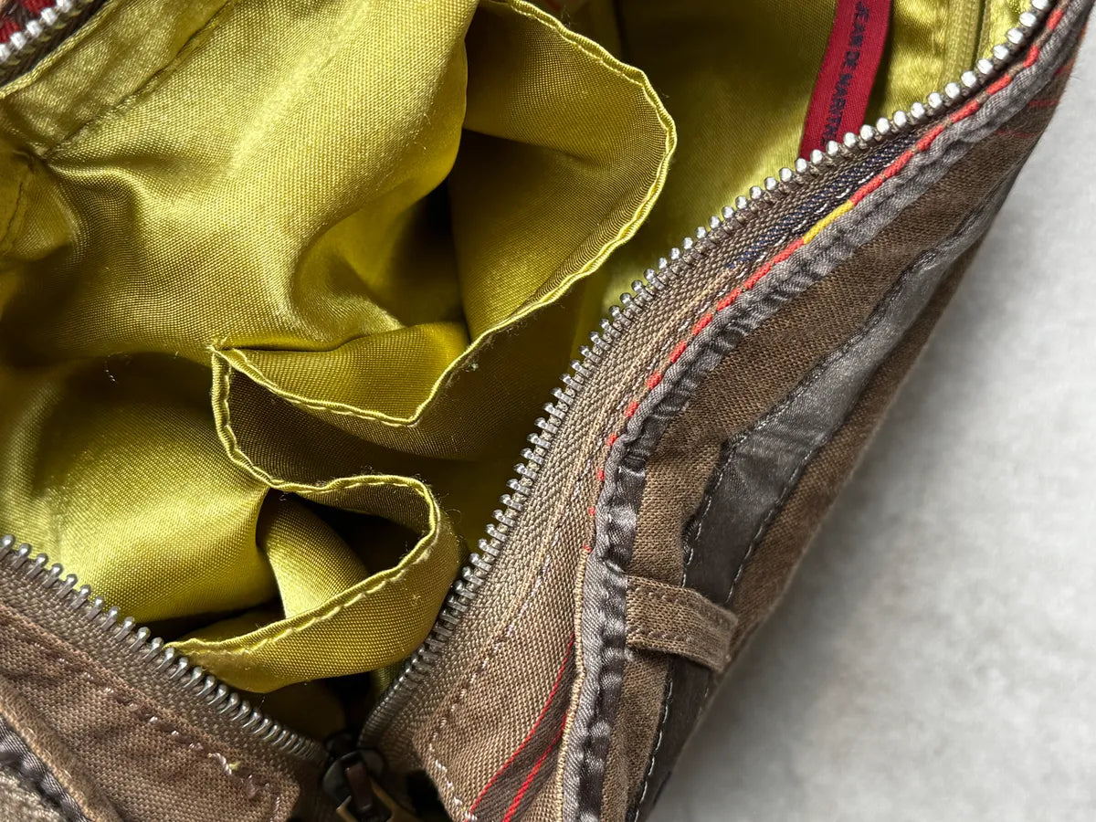 2000s Marithé + François Girbaud Olive Red Striped Military Bag CTbzfth 16
