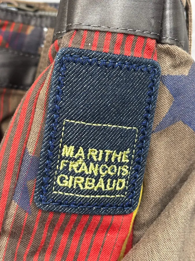 2000s Marithé + François Girbaud Olive Red Striped Military Bag CTbzfth 10