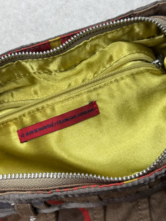 2000s Marithé + François Girbaud Olive Red Striped Military Bag CTbzfth 15