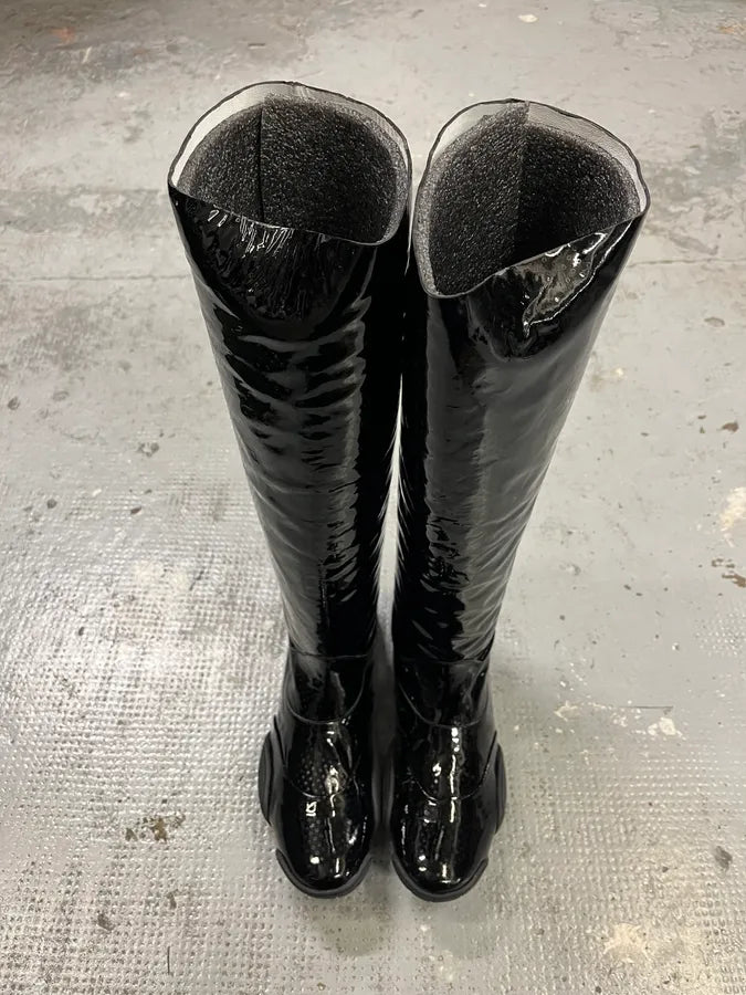 Marithé + François Girbaud Topic Leather Patent Black Boots zRJQYPt 2