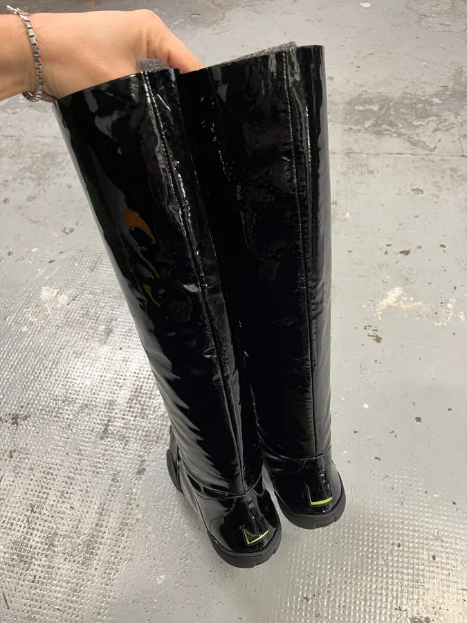 Marithé + François Girbaud Topic Leather Patent Black Boots zRJQYPt 4