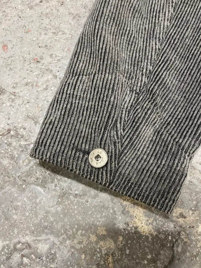 Marithé + François Girbaud Velvet Structured Grey Jacket (M) 8