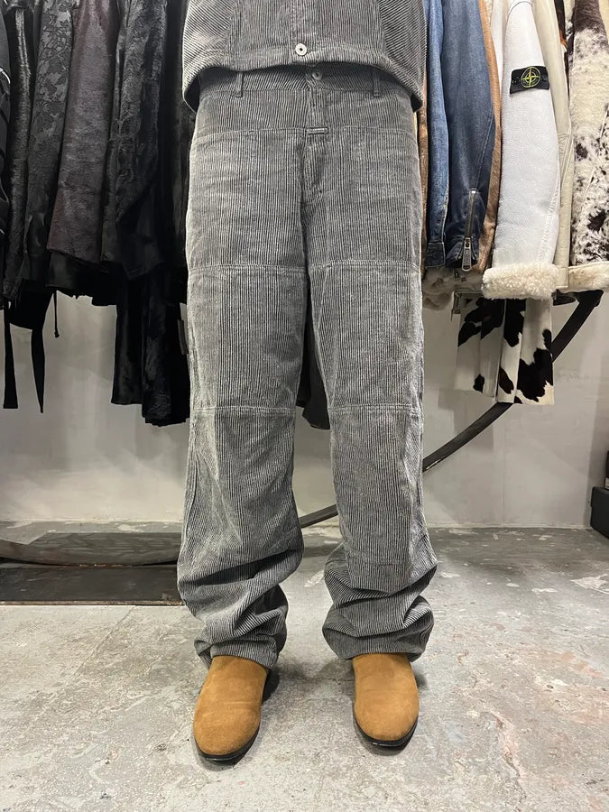 Marithé + François Girbaud Velvet Structured Grey Pants (M/L) 0