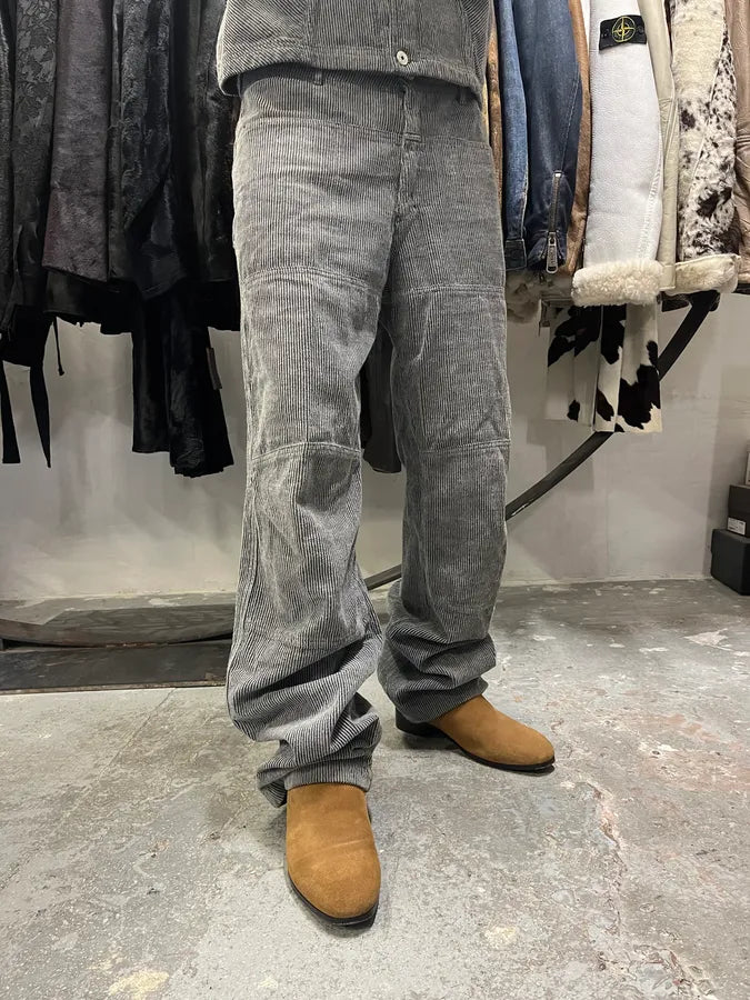 Marithé + François Girbaud Velvet Structured Grey Pants (M/L) 2