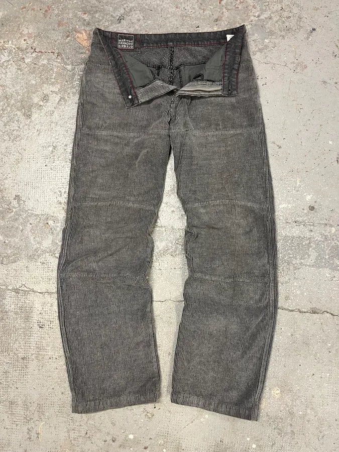 Marithé + François Girbaud Velvet Structured Grey Pants (M/L) 5
