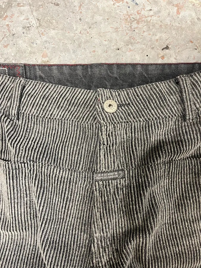 Marithé + François Girbaud Velvet Structured Grey Pants (M/L) 7