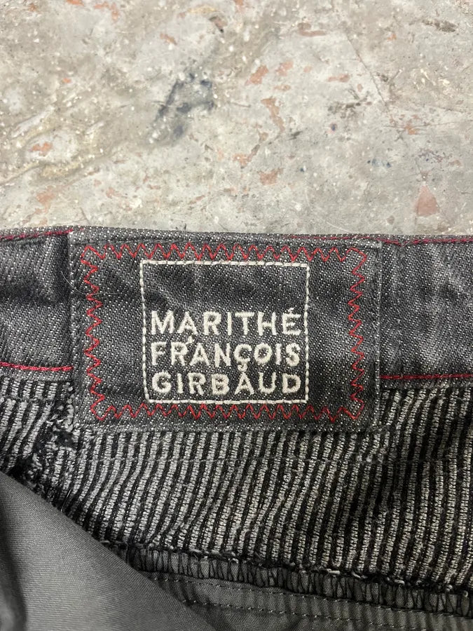 Marithé + François Girbaud Velvet Structured Grey Pants (M/L) 8