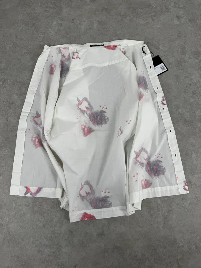 Marithé + François Girbaud White Strawberry Pattern Short-Sleeve Shirt qkAACTC 6