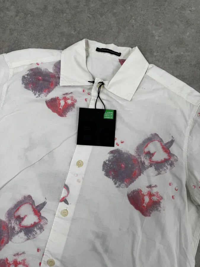 Marithé + François Girbaud White Strawberry Pattern Short-Sleeve Shirt qkAACTC 4