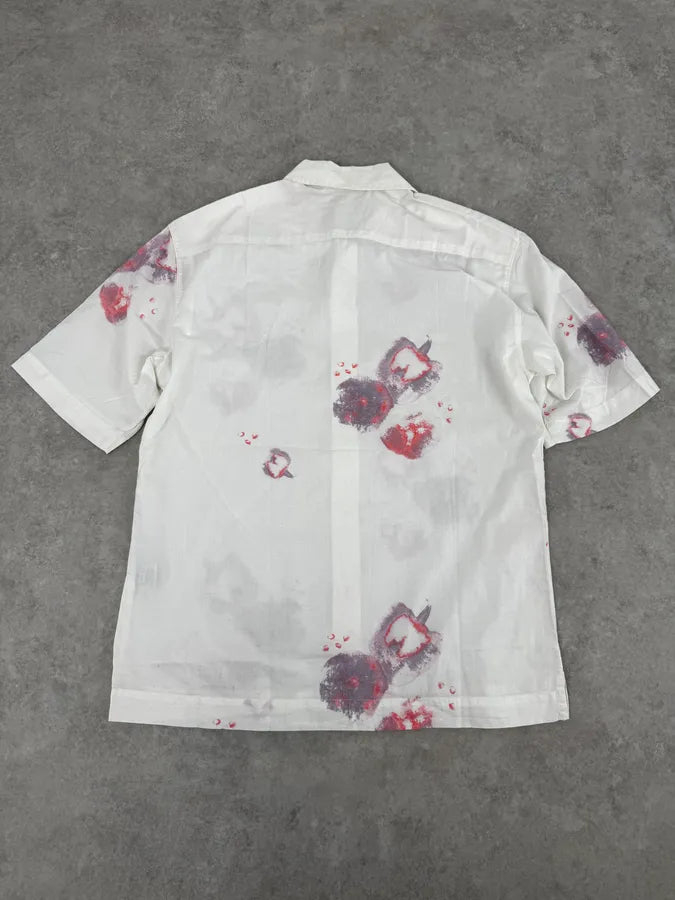 Marithé + François Girbaud White Strawberry Pattern Short-Sleeve Shirt qkAACTC 3