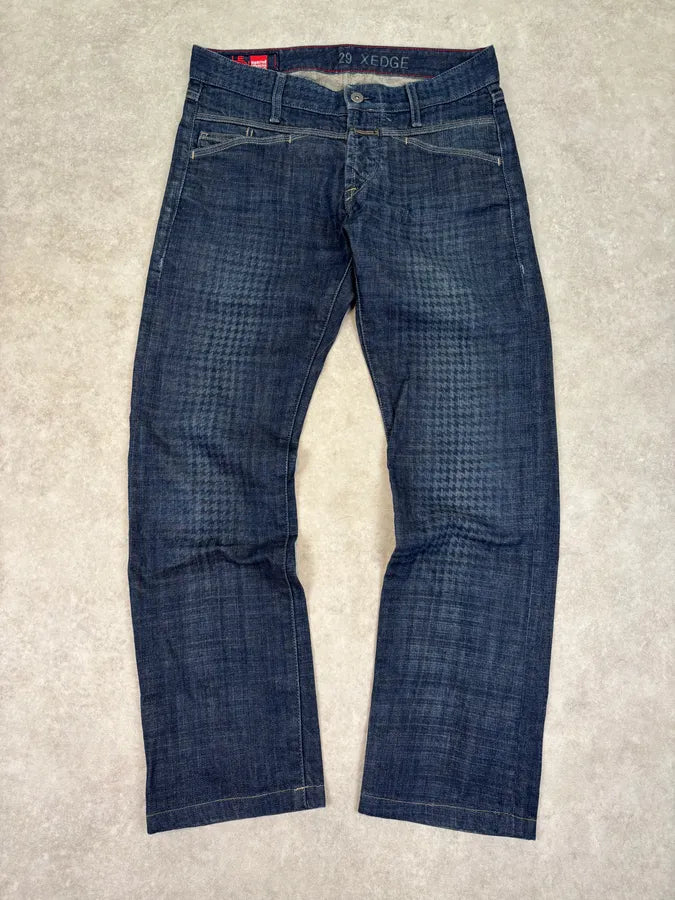 2000s Marithé + François Girbaud XEDGE Checkered Denim Jeans eKHmdbG 0