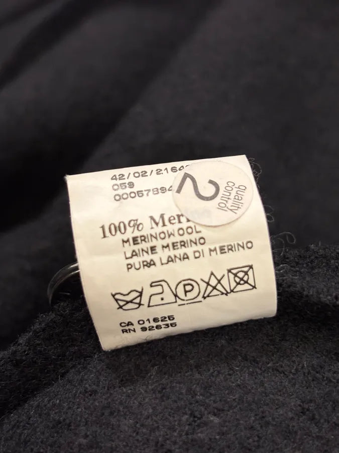 2000s Marithé & François Girbaud Black Wool Contrast Stitch Cardigan cKmXavQ 10
