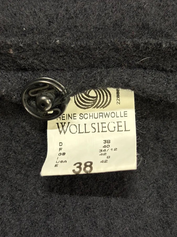 2000s Marithé & François Girbaud Black Wool Contrast Stitch Cardigan cKmXavQ 9