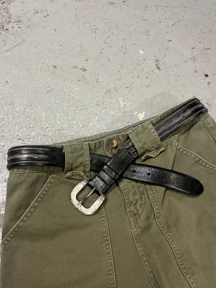 Marithé et François Girbaud Brutalist Buckle Zip Leather Belt (OS) mLpeDiK 1