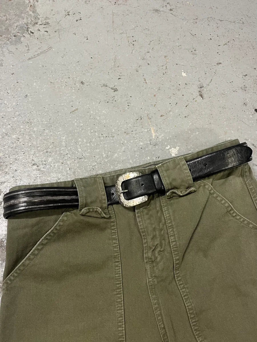 Marithé et François Girbaud Brutalist Buckle Zip Leather Belt (OS) mLpeDiK 2