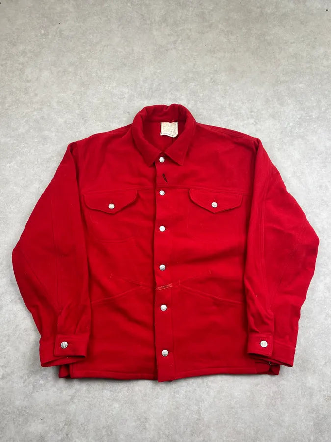 2000s Marithé + François Girbaud Red Wool Overshirt Jacket KRNnXIh 0