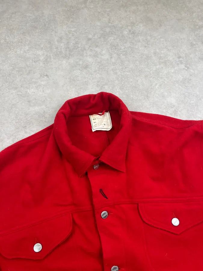 2000s Marithé + François Girbaud Red Wool Overshirt Jacket KRNnXIh 4