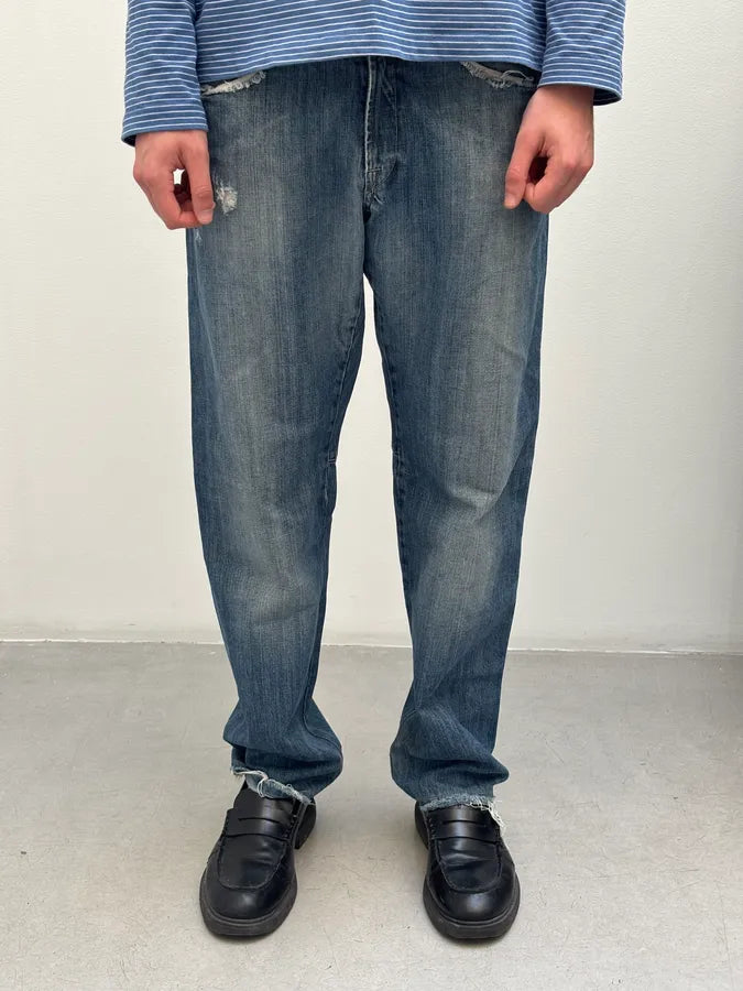 2000s Marithé + François Girbaud Distressed Wide Leg Denim Jeans PfEggWo 2