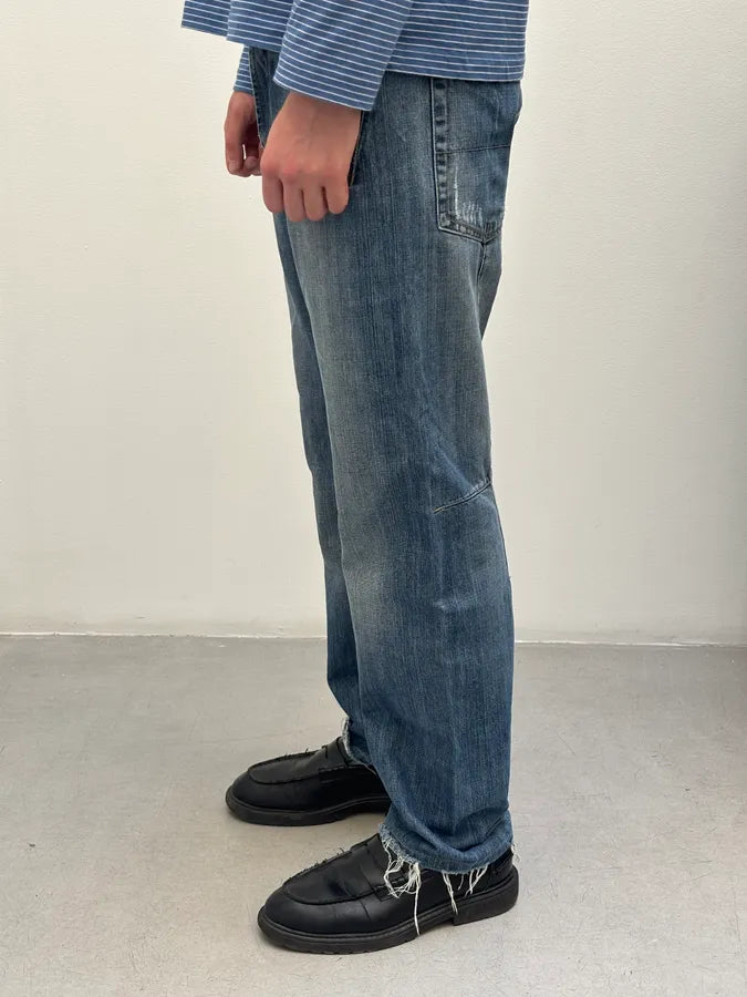 2000s Marithé + François Girbaud Distressed Wide Leg Denim Jeans PfEggWo 3