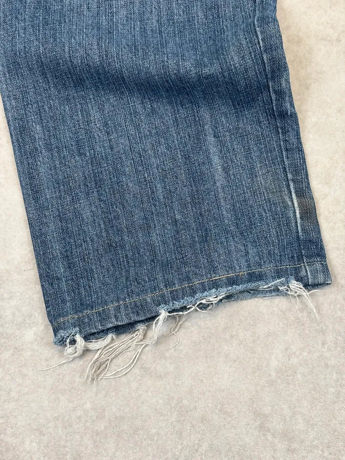 2000s Marithé + François Girbaud Distressed Wide Leg Denim Jeans PfEggWo 9