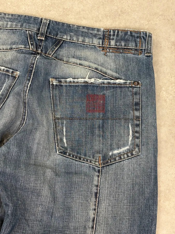 2000s Marithé + François Girbaud Distressed Wide Leg Denim Jeans PfEggWo 7