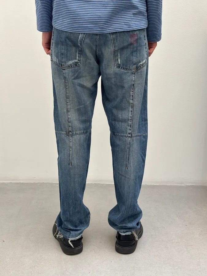 2000s Marithé + François Girbaud Distressed Wide Leg Denim Jeans PfEggWo 4