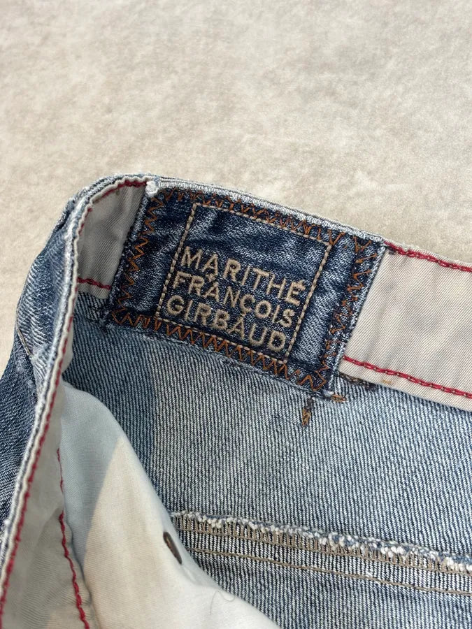 2000s Marithé + François Girbaud Distressed Wide Leg Denim Jeans PfEggWo 10