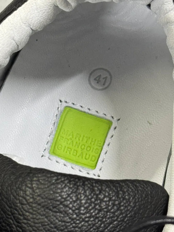 Marithé François Girbaud Leather Denim Brut Low Top Sneakers baoMXTu 5