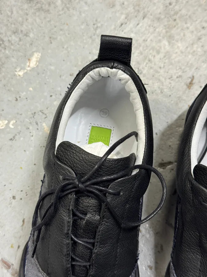 Marithé François Girbaud Leather Denim Brut Low Top Sneakers ihYksRh 3