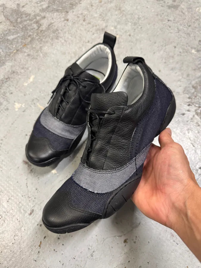 Marithé François Girbaud Leather Denim Brut Low Top Sneakers ihYksRh 4