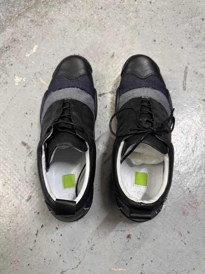 Marithé François Girbaud Leather Denim Brut Low Top Sneakers ihYksRh 6