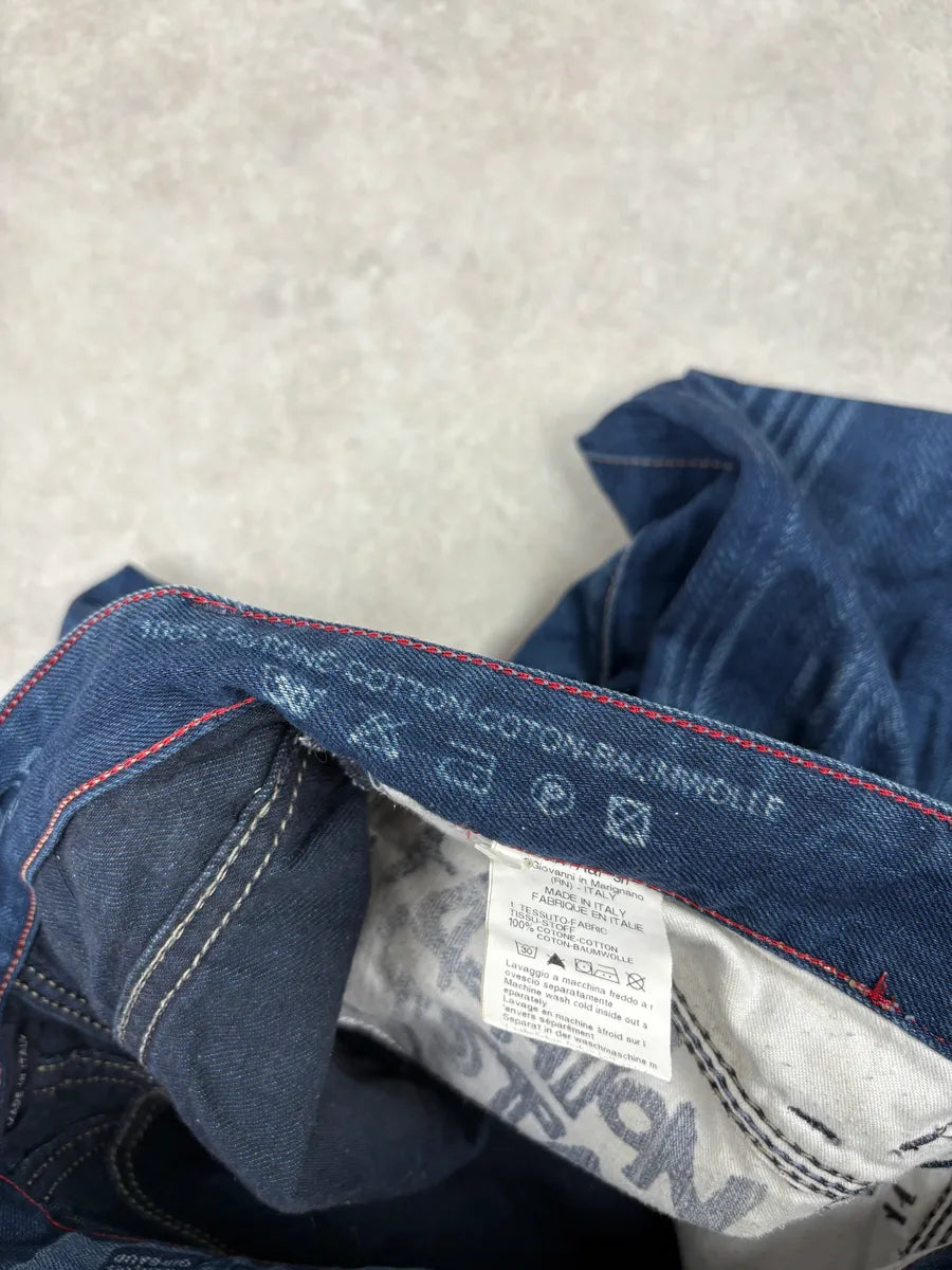 Marithe + Francois Girbaud Blue Lined Denim Jeans ccDuTlk 8