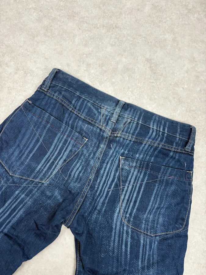 Marithe + Francois Girbaud Blue Lined Denim Jeans ccDuTlk 6