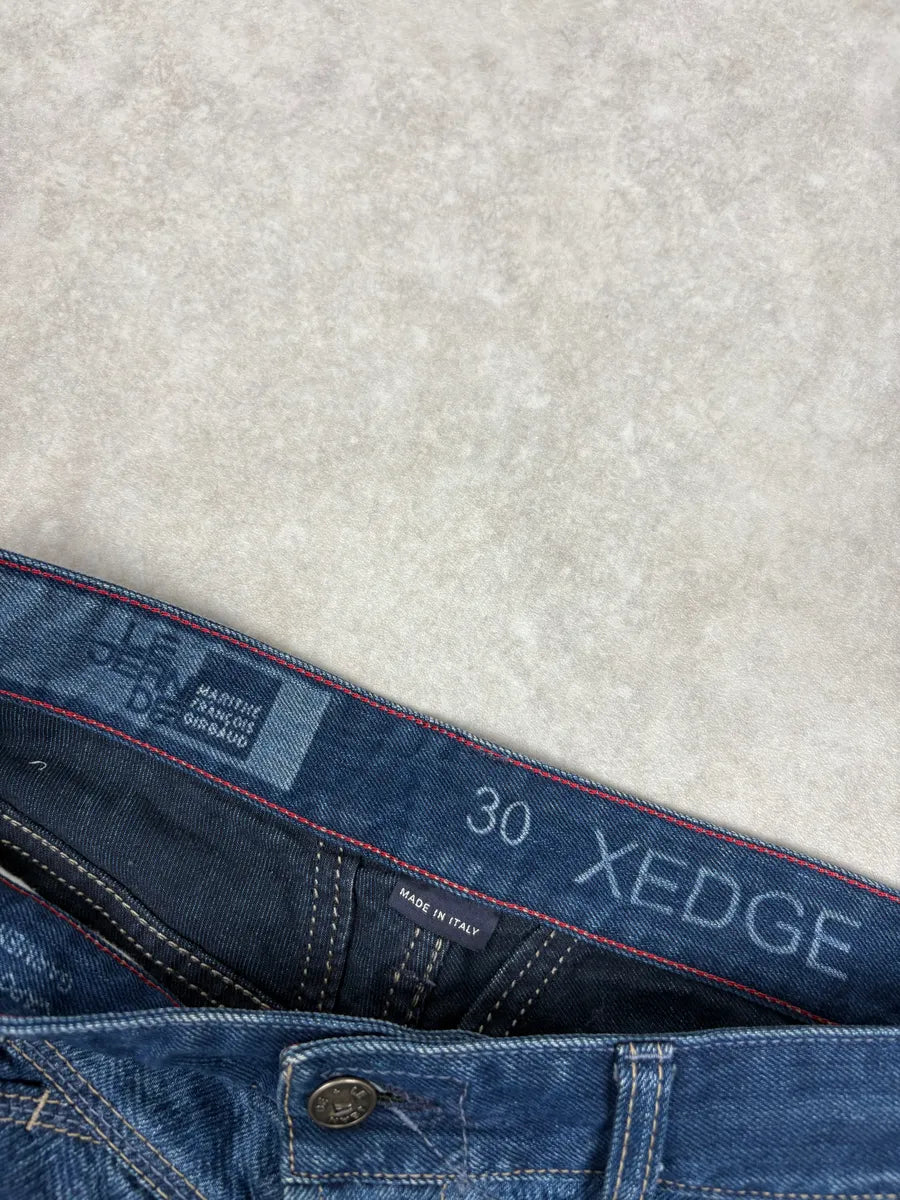 Marithe + Francois Girbaud Blue Lined Denim Jeans ccDuTlk 7