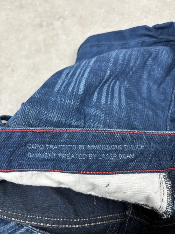 Marithe + Francois Girbaud Blue Lined Denim Jeans ccDuTlk 9