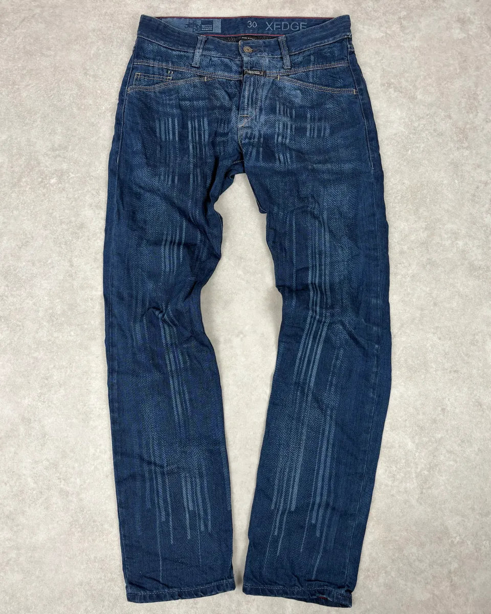 Marithe + Francois Girbaud Blue Lined Denim Jeans ccDuTlk 0