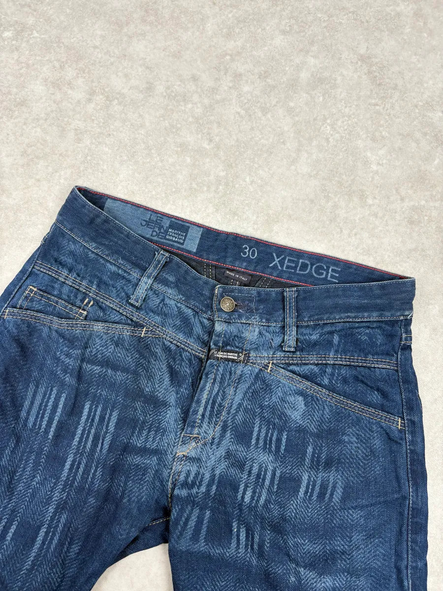 Marithe + Francois Girbaud Blue Lined Denim Jeans ccDuTlk 4