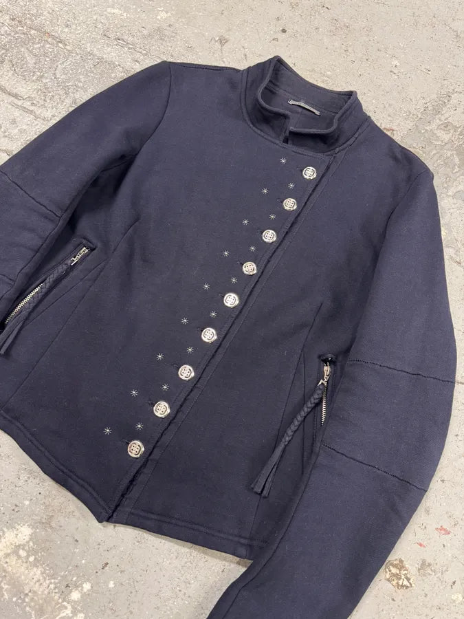 Marithe + Francois Girbaud Navy Asymmetrical Buttoned Cardigan (S/M) ulQzPkU 1