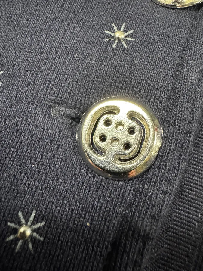 Marithe + Francois Girbaud Navy Asymmetrical Buttoned Cardigan (S/M) ulQzPkU 4