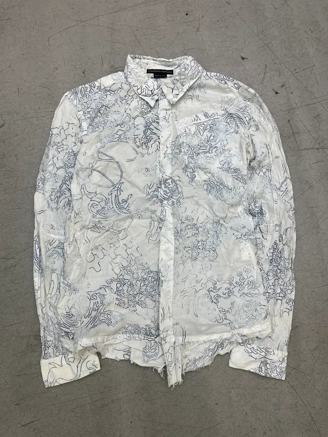 2000s Marithé + François Girbaud White Hysteric Clouds Shirt XlqBtHf 0