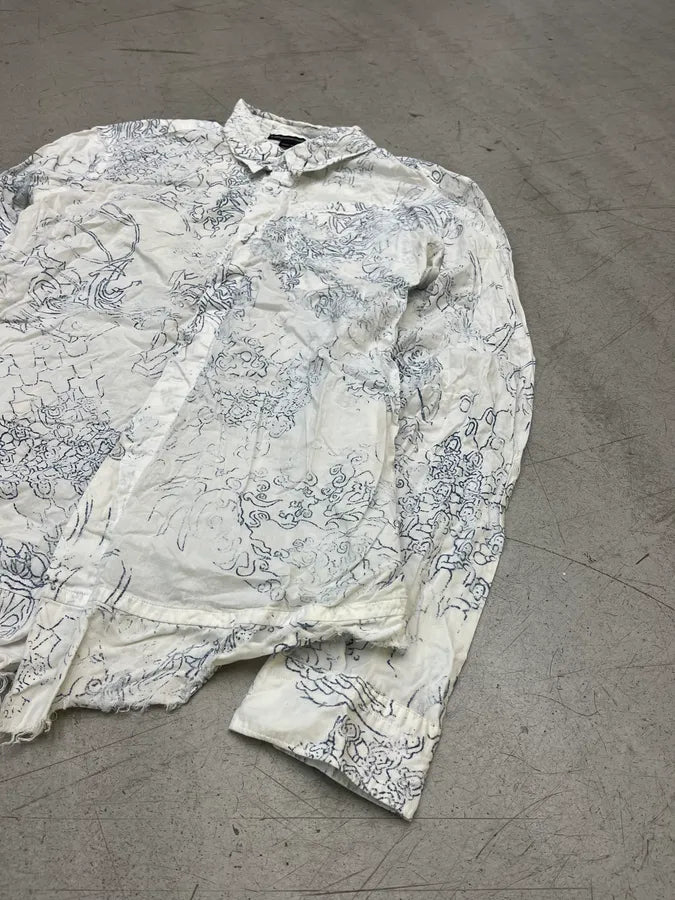 2000s Marithé + François Girbaud White Hysteric Clouds Shirt XlqBtHf 4