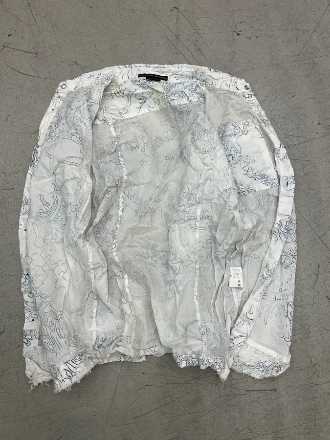 2000s Marithé + François Girbaud White Hysteric Clouds Shirt XlqBtHf 7