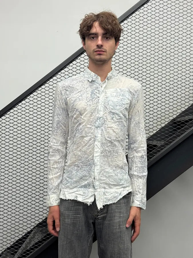 2000s Marithé + François Girbaud White Hysteric Clouds Shirt XlqBtHf 1