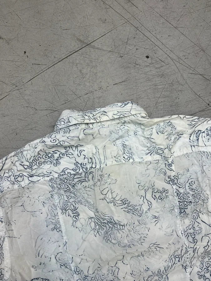 2000s Marithé + François Girbaud White Hysteric Clouds Shirt XlqBtHf 6