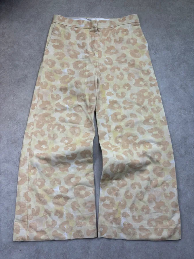 SS2021 Marni Beige Leopard Print Wide-Leg Pants AvasXqx 0