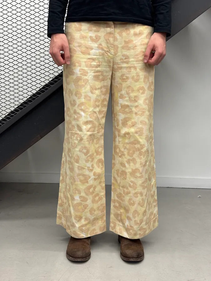 SS2021 Marni Beige Leopard Print Wide-Leg Pants AvasXqx 1
